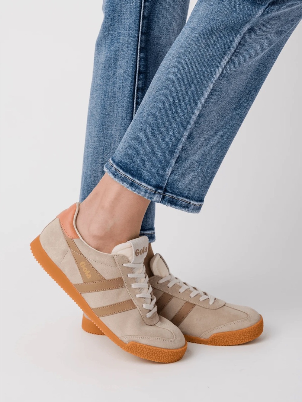 New Gola Elan Sneakers Bone Caramel Terracotta - Picture 2 of 6